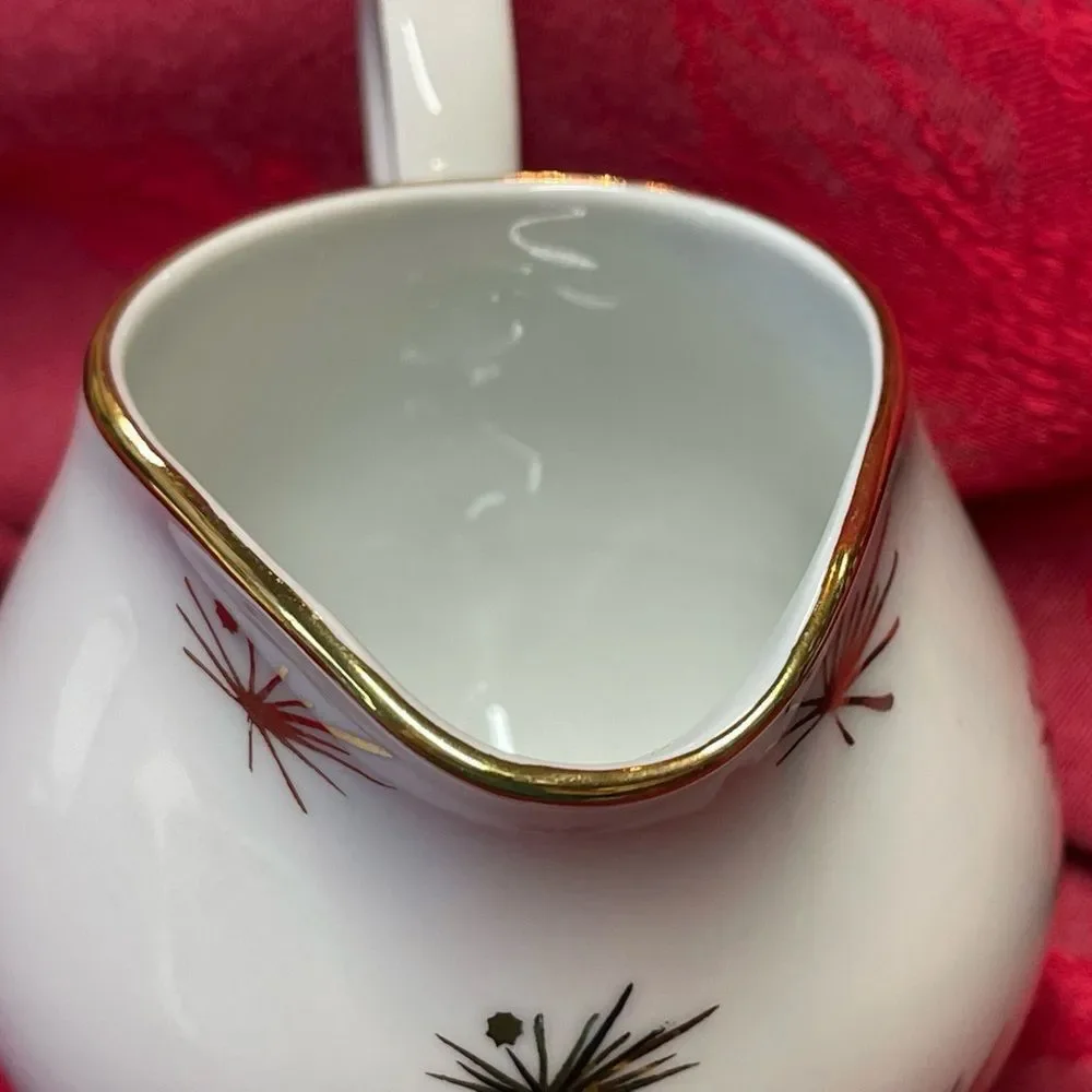 MCM Oscar Schaller & Co. Starburst Creamer and Sugar‎ Bowl with Lid. RARE!